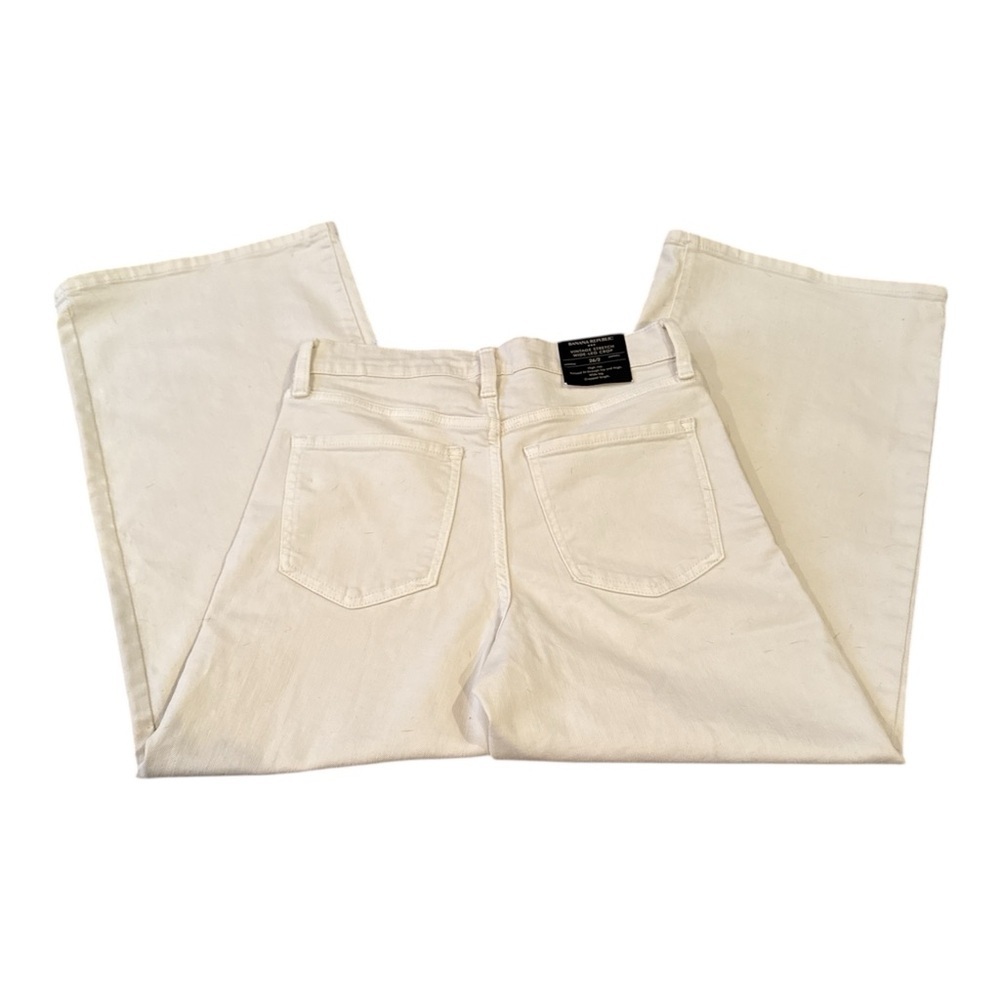 Banana Republic Cream High Rise Wide Leg Crop Jeans Size 26 Modern Minimalist - Picture 5 of 10